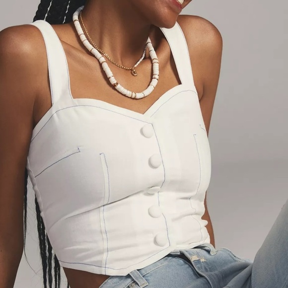 Maeve Buttonfront Vest Tank - Picture 1 of 9